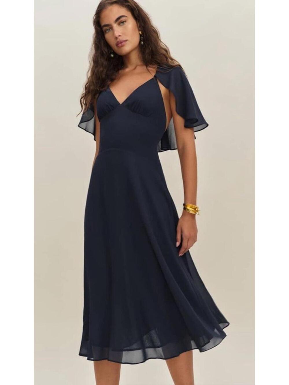 reformation womens pia dress navy Size 4 $348